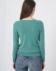 Organic Cashmere V-Neck Sweater Jade