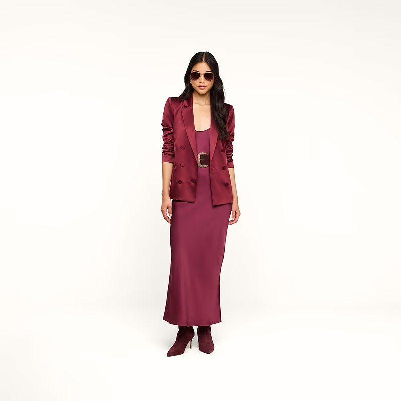 Sena Double Breasted Blazer Merlot Red Jackets - Blazers L'Agence 