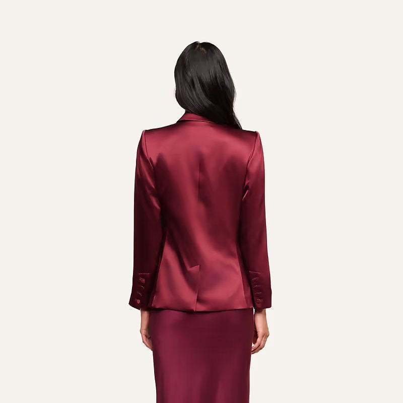 Sena Double Breasted Blazer Merlot Red Jackets - Blazers L'Agence 