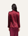 Sena Double Breasted Blazer Merlot Red Jackets - Blazers L'Agence 