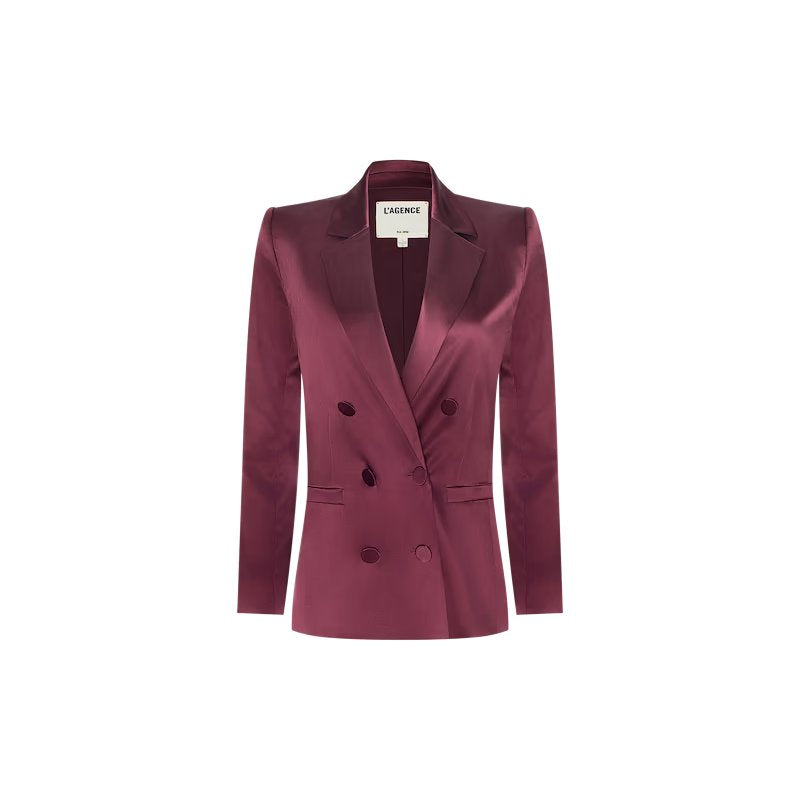 Sena Double Breasted Blazer Merlot Red Jackets - Blazers L'Agence 
