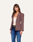 Karima Tweed Blazer Merlot Red/Ecru Jackets - Blazers L'Agence 