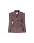 Karima Tweed Blazer Merlot Red/Ecru Jackets - Blazers L'Agence 