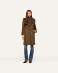 Laney Coat Dark Java Multi Leopard Outerwear - Longsleeve L'Agence 