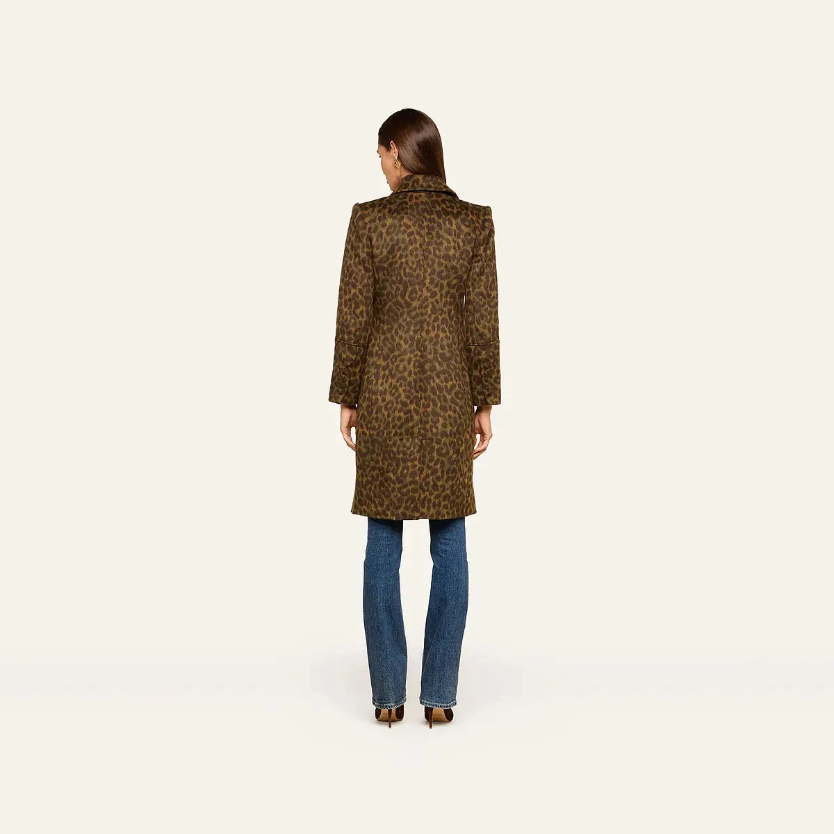 Laney Coat Dark Java Multi Leopard Outerwear - Longsleeve L'Agence 