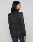 Leonora Sequin Knit Blazer Black/Silver Sequin