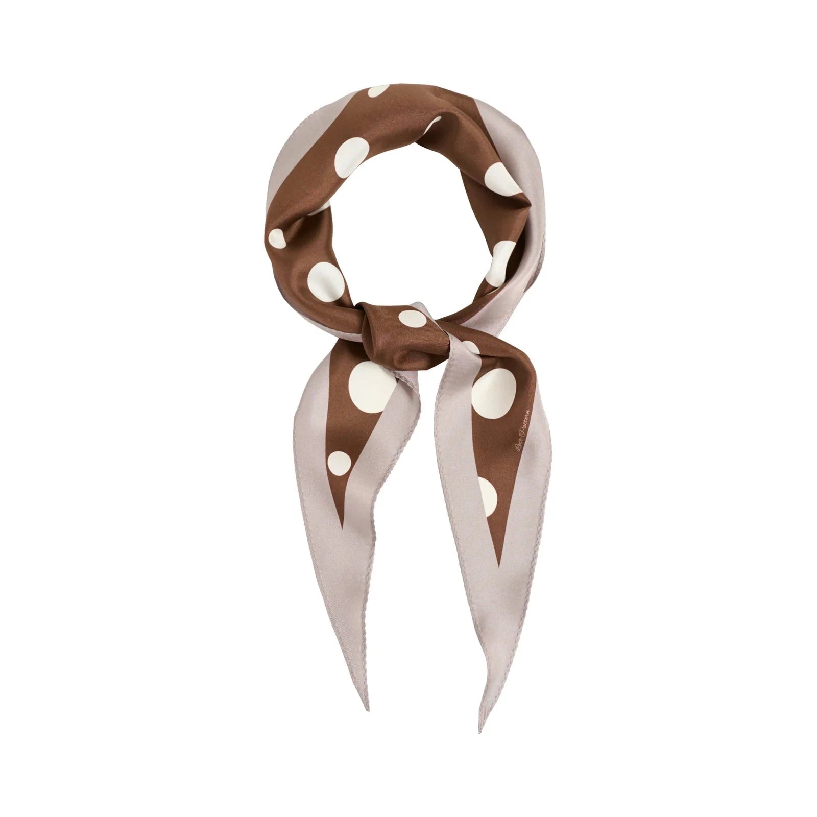 Retro Polka Dot Silk Diamond Neckerchief Coffee Scarves Lost Pattern NYC 