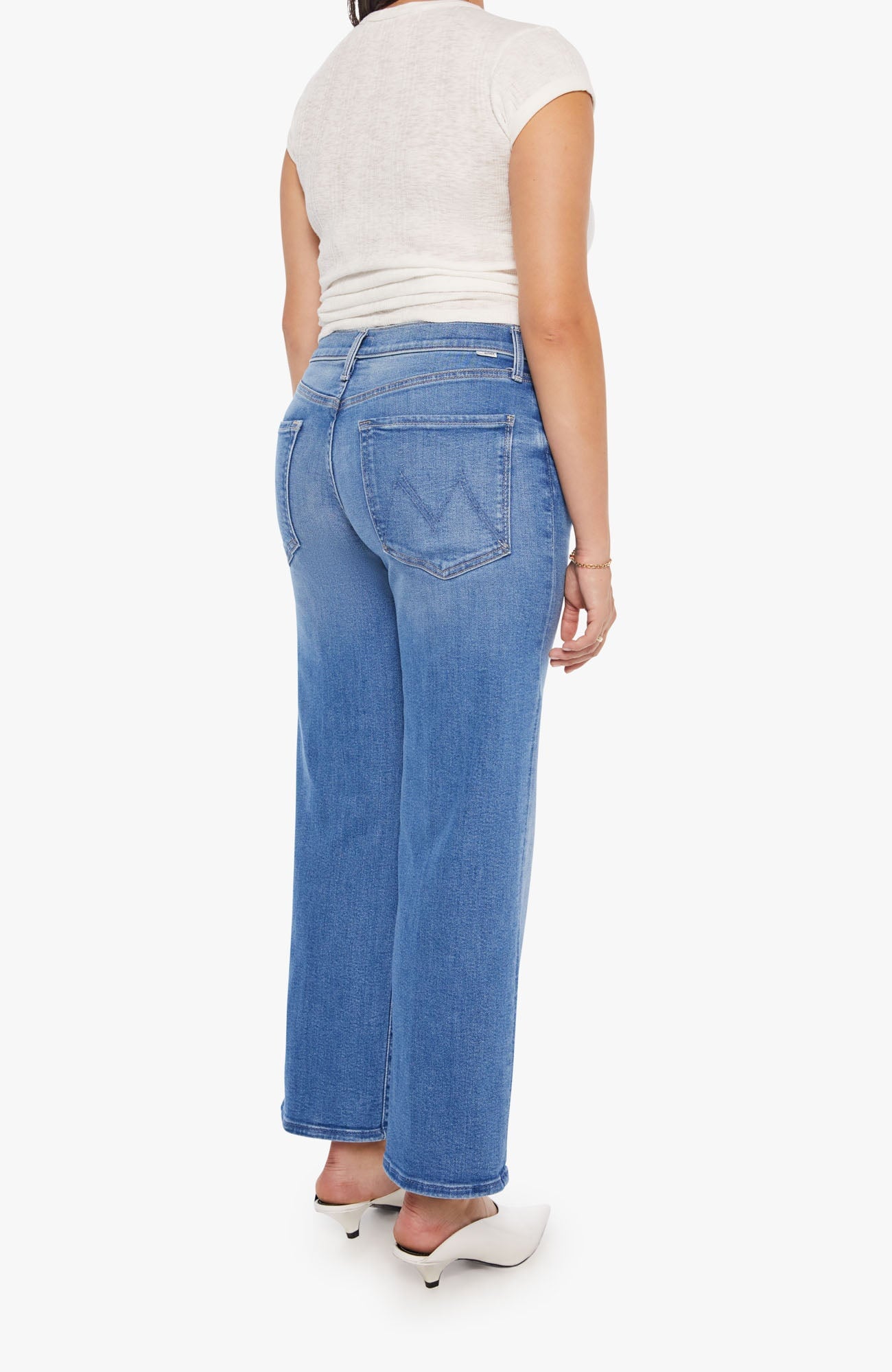 The Mid Rise Rambler Zip Ankle Piece By Piece Denim - Straight Mother 