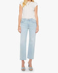 The Mid Rise Rambler Zip Ankle Pretty Please Denim - Straight Mother 