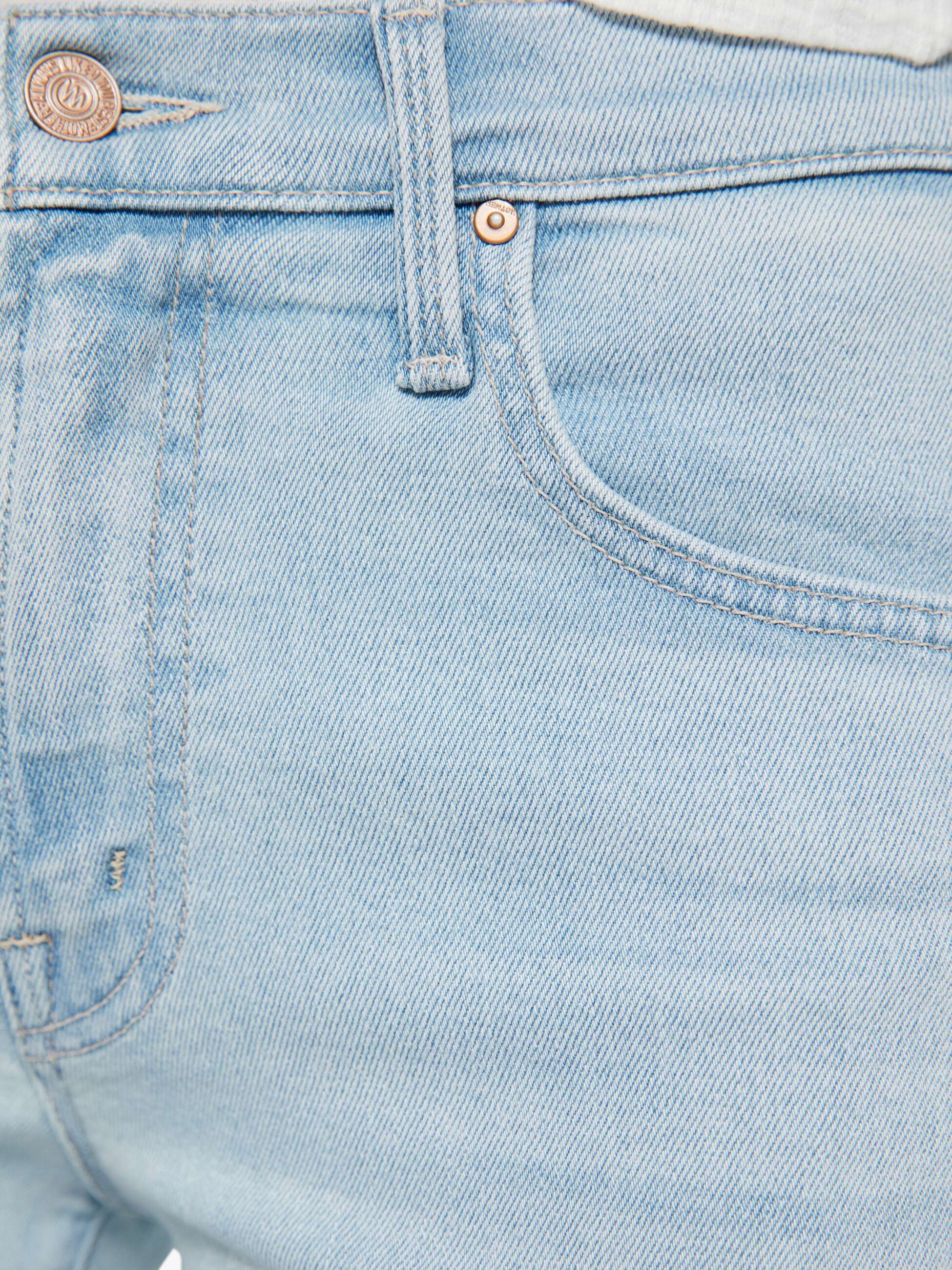 The Mid Rise Rambler Zip Ankle Pretty Please Denim - Straight Mother 