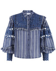 The Danielle Shirt Chambray Stripe Tops - Button Down The Shirt 