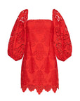 Montauk Dress Red Embroidered Eyelet Dresses - Short Cara Cara 