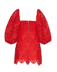 Montauk Dress Red Embroidered Eyelet Dresses - Short Cara Cara 