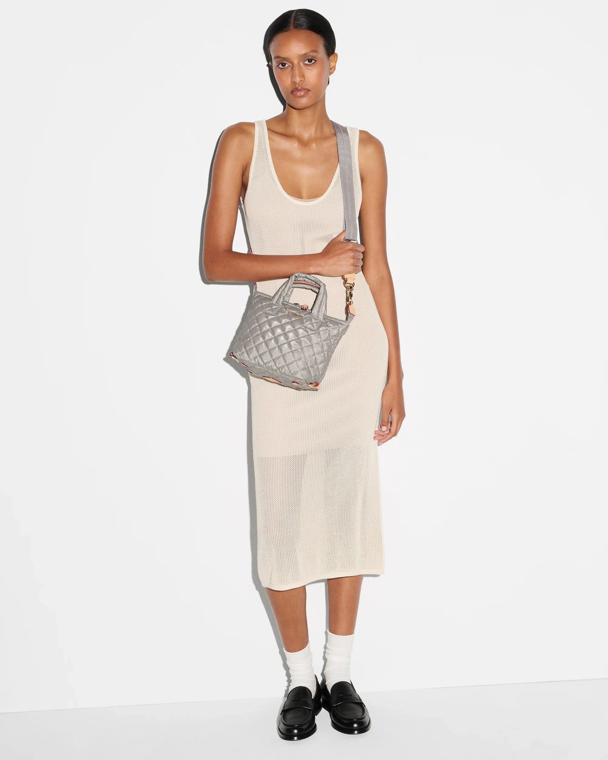 Micro Sutton Sable Pearl Metallic Tote & Satchel MZ Wallace 