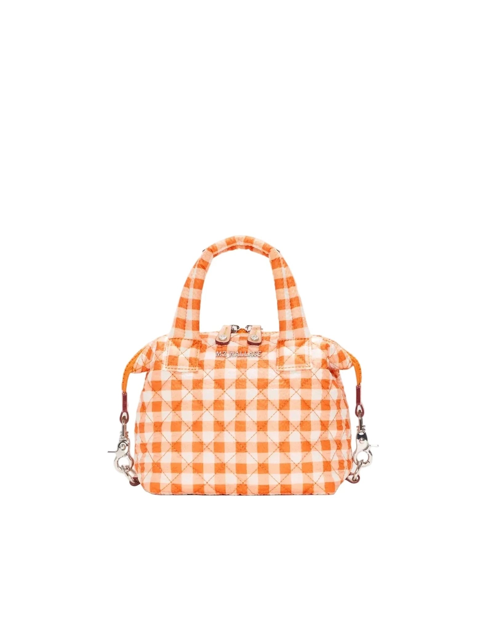 Micro Sutton Sunset Orange Gingham Crossbody MZ Wallace 