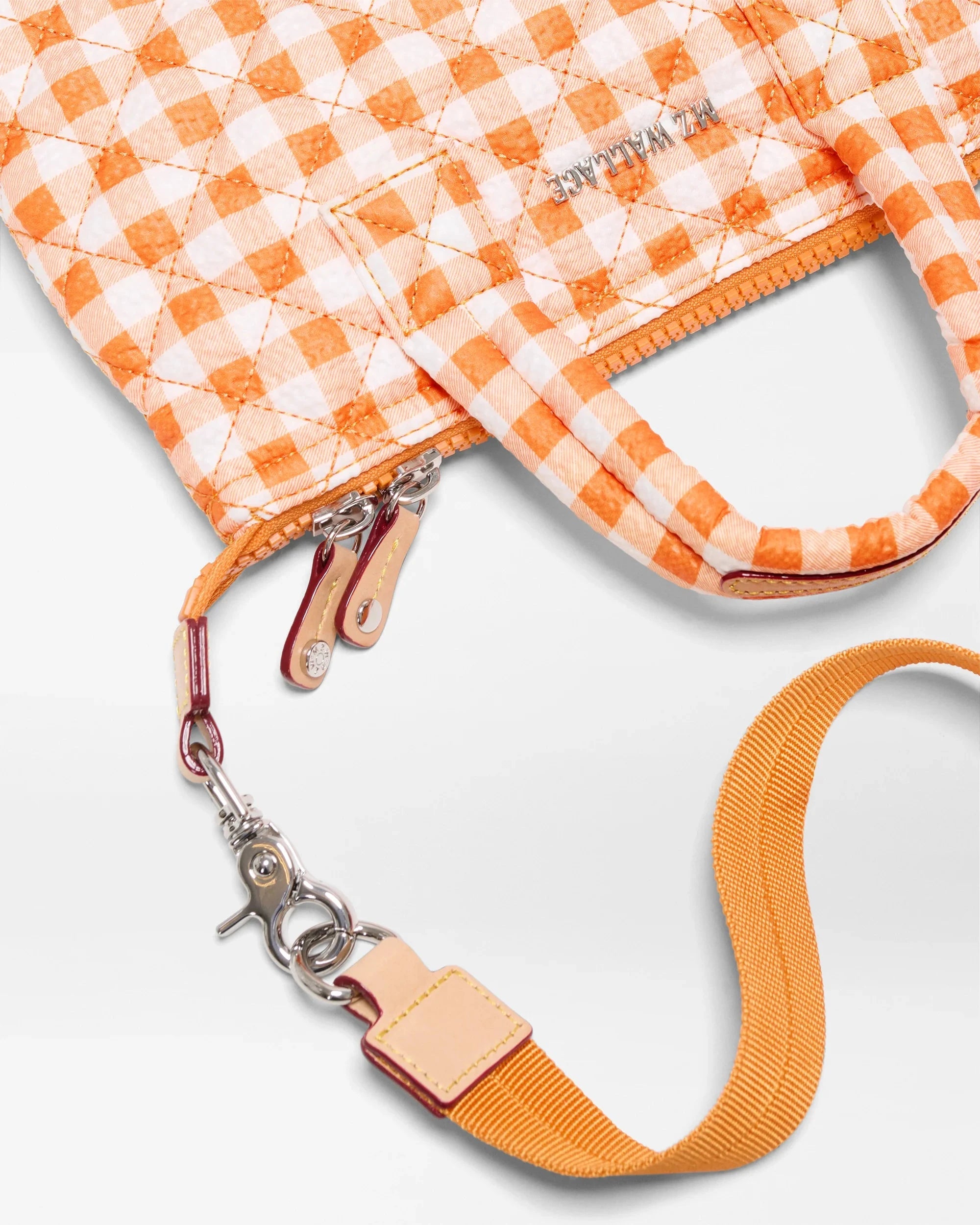 Micro Sutton Sunset Orange Gingham Crossbody MZ Wallace 