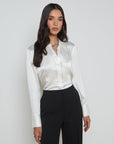 Divya Pintuck Tux Shirt White