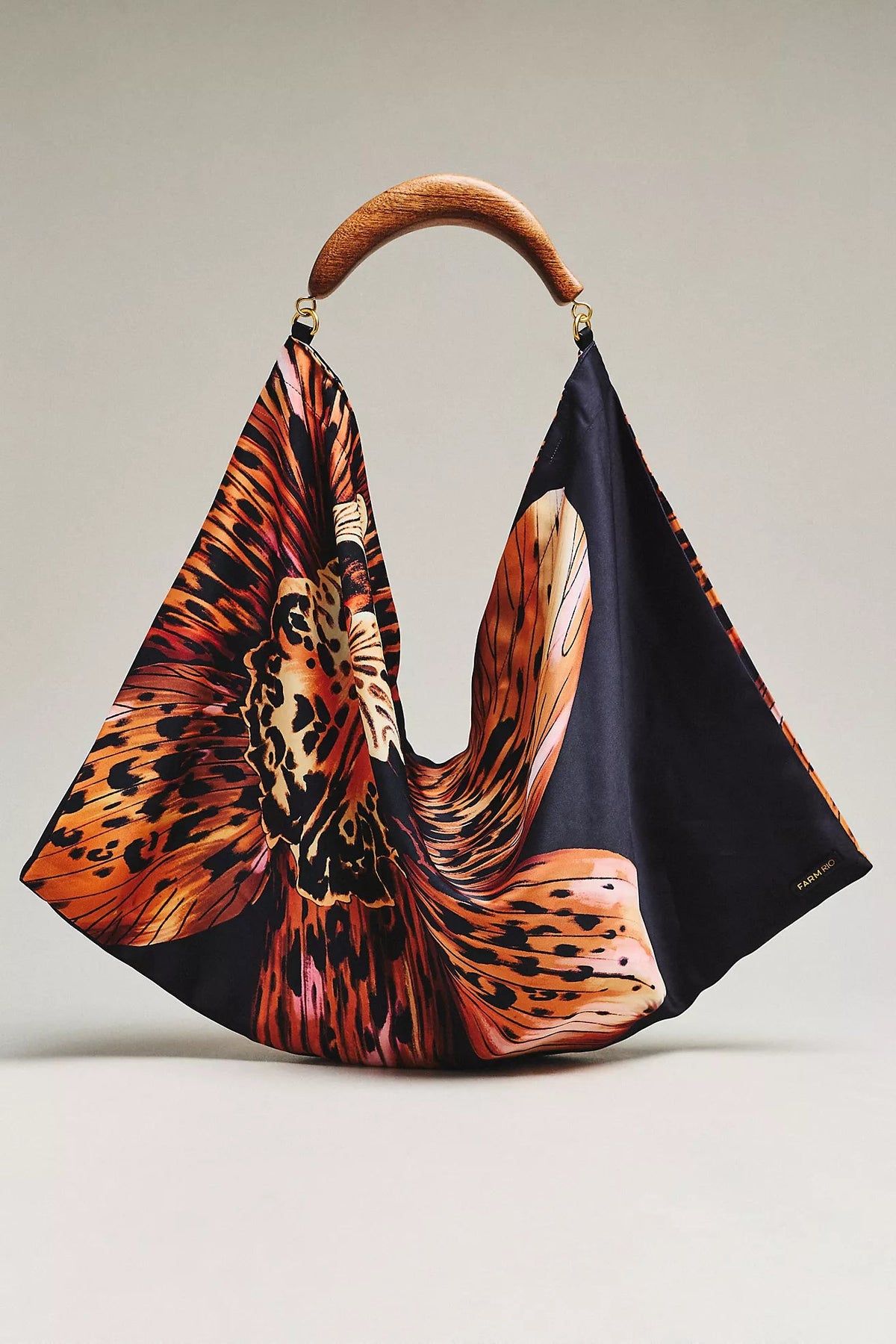 Satin Scarf Bag Small Cheetah Orchid Hobo & Shoulder Farm Rio 