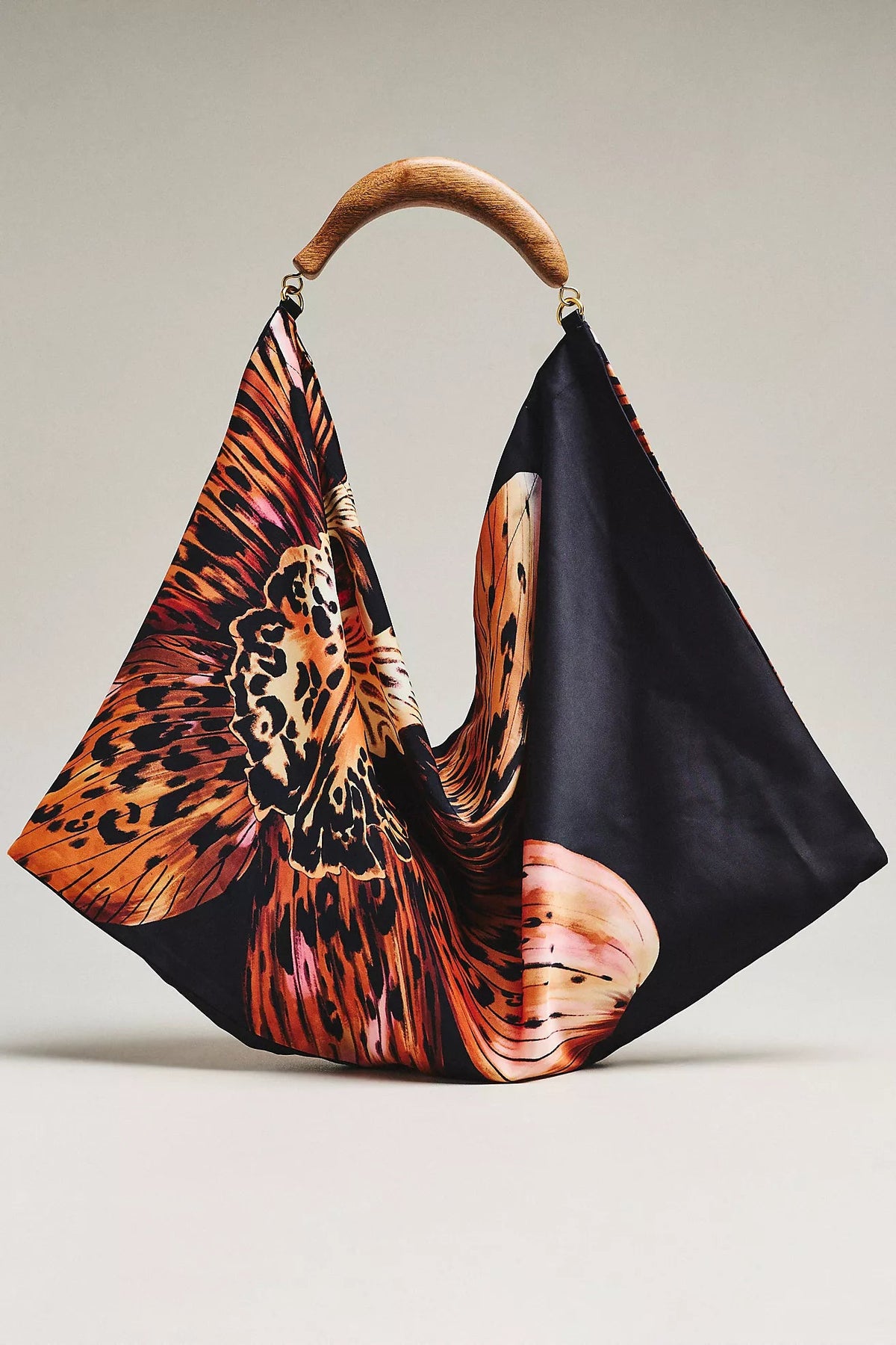 Satin Scarf Bag Small Cheetah Orchid Hobo & Shoulder Farm Rio 