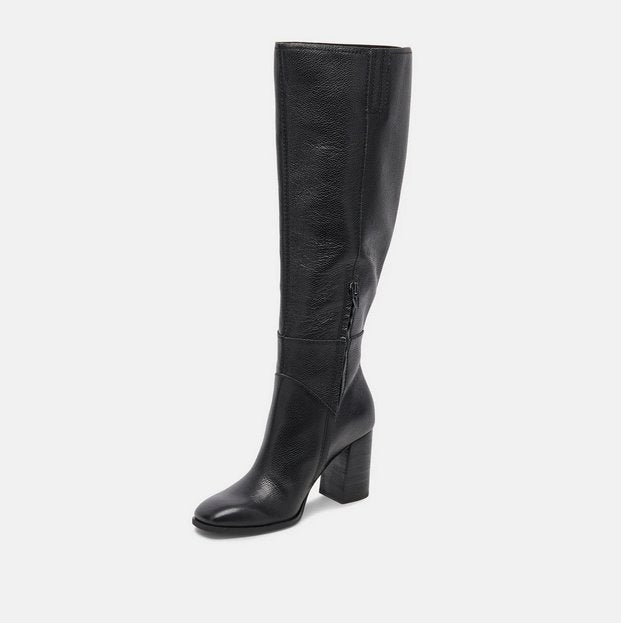 Fynn Leather Boot Onyx Shoes - Boots - Knee High Boots Dolce Vita 