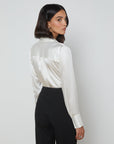 Divya Pintuck Tux Shirt White