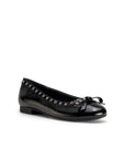 Chrissy Flat Black Crinkled Patent Flats - Ballet Paul Green 