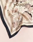 Pop Pony Silk Twill Bandana Scarf Chocolate Scarves Lost Pattern NYC 