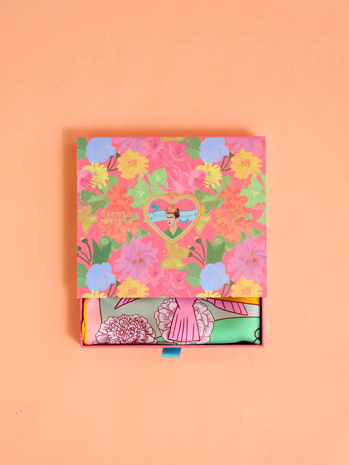 House of Frida Silk Bandana Scarf Pink Scarves Lost Pattern NYC 