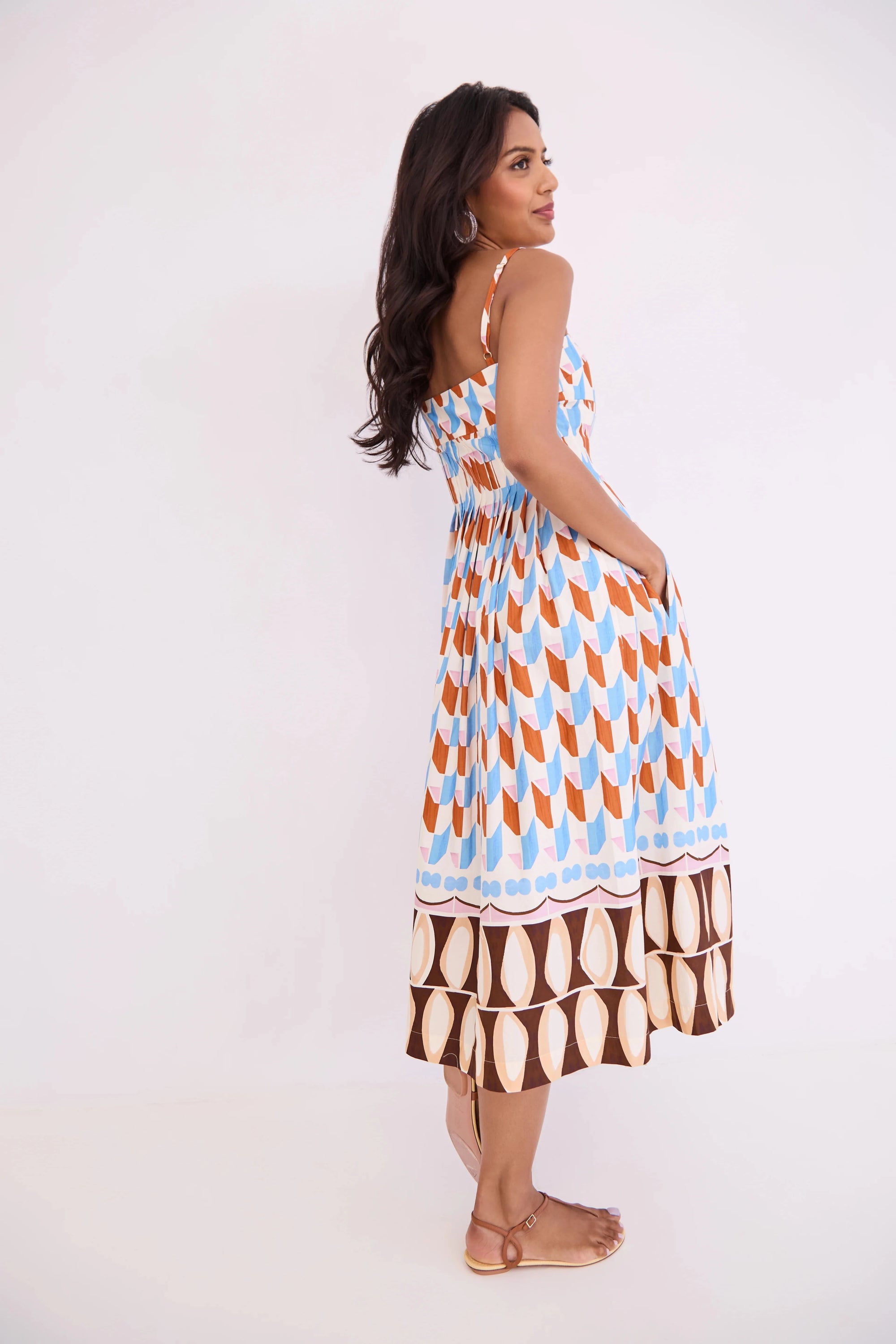 Sea Island Dress Talavera Tile Ivory Dresses - Midi Cara Cara 