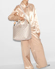 Small Metro Tote Deluxe Pale Rose Gold Metallic Tote & Satchel MZ Wallace 