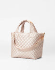 Small Metro Tote Deluxe Pale Rose Gold Metallic Tote & Satchel MZ Wallace 