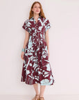 Nash Midi Dress Botanic Maroon Dresses - Maxi Cara Cara 