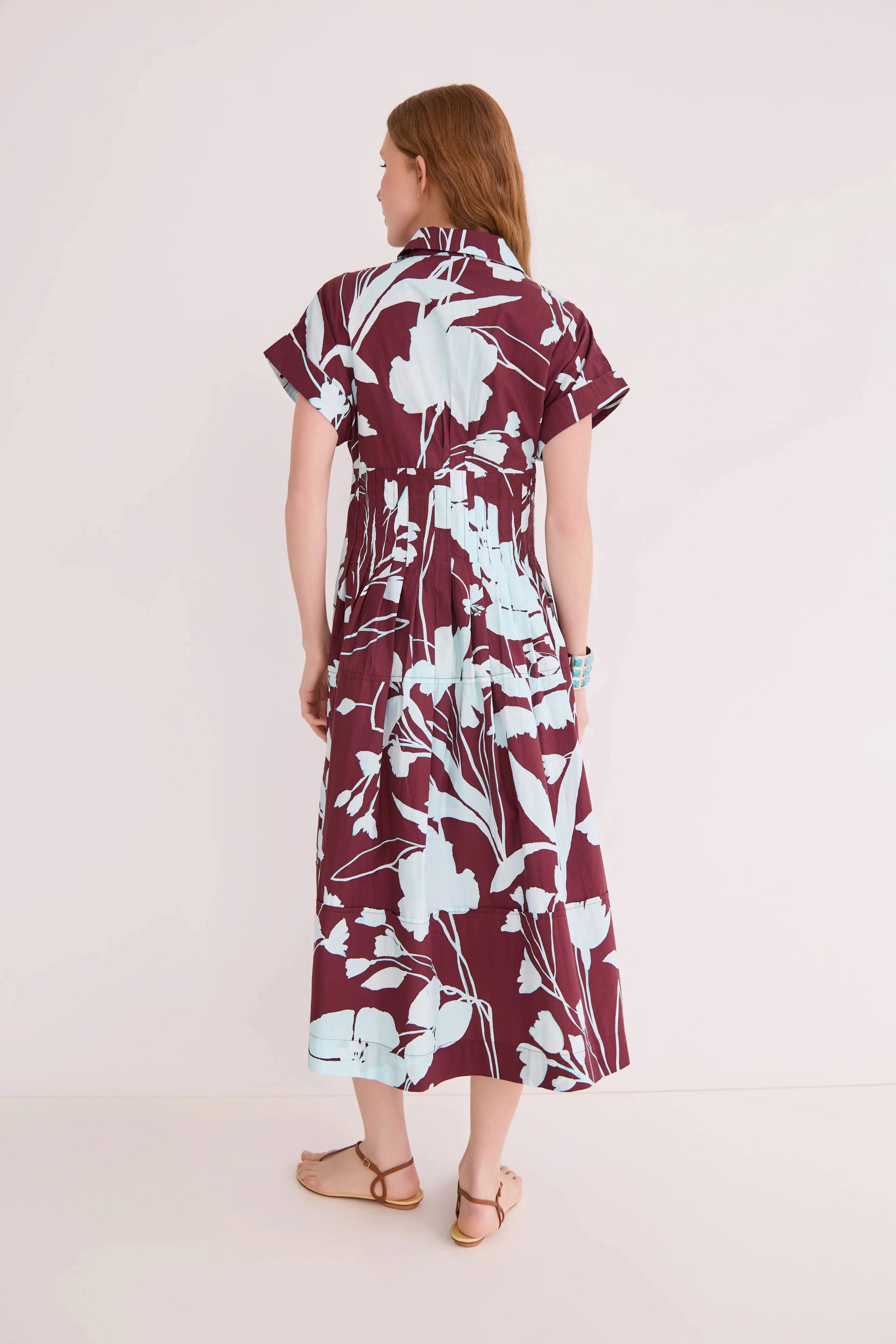 Nash Midi Dress Botanic Maroon Dresses - Maxi Cara Cara 