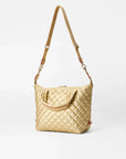 Small Sutton Deluxe Light Gold Pearl Metallic Tote & Satchel MZ Wallace 