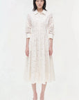 Jazz Embroidered Pintuck Midi Dress White Dresses - Midi Simkhai 