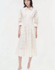 Jazz Embroidered Pintuck Midi Dress White Dresses - Midi Simkhai 