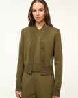 Sullivan Top Sergeant Green Tops - Blouses Staud 