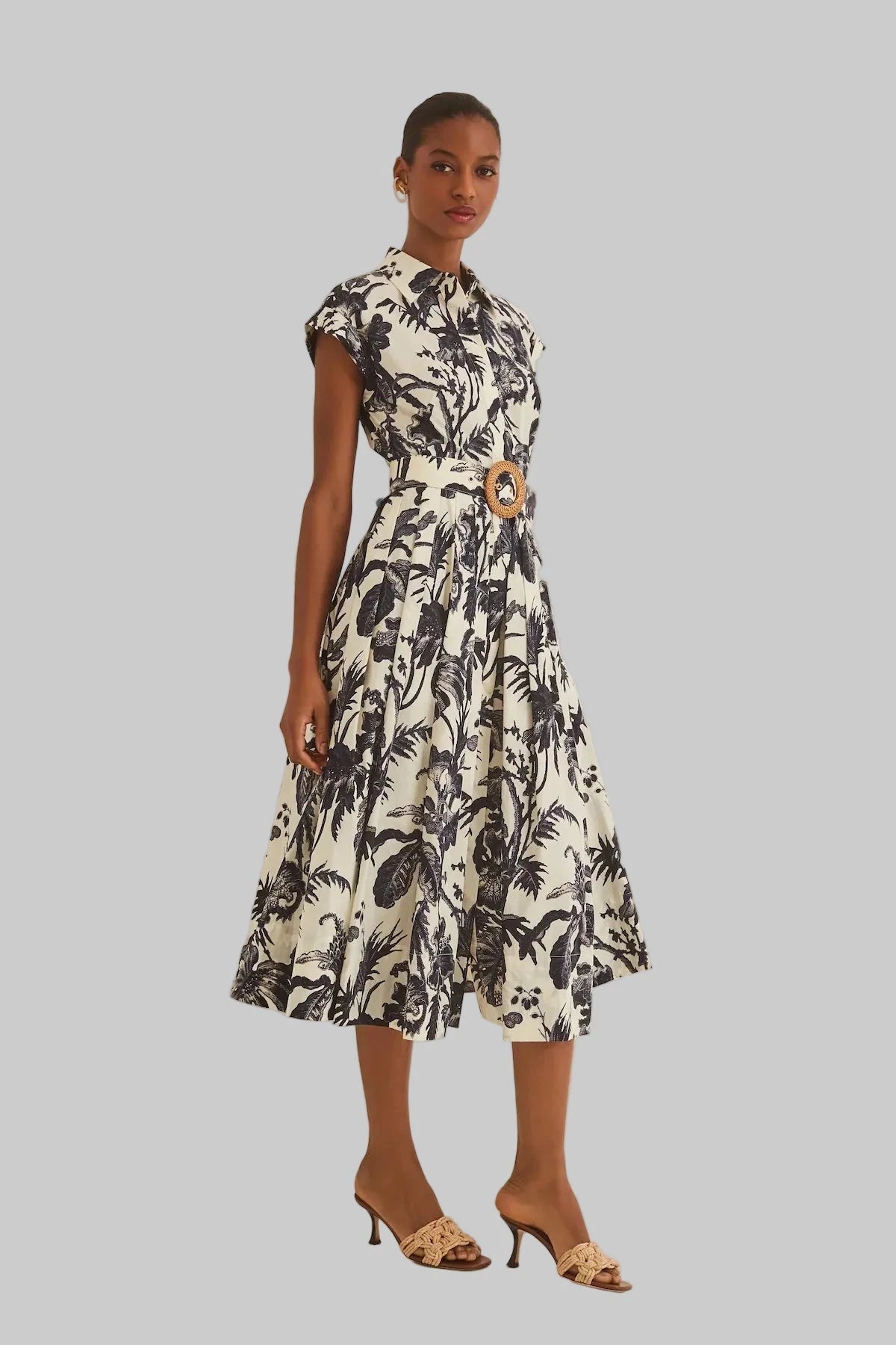 Octavia Dress Fauna Floral Navy Dresses - Midi Cara Cara 