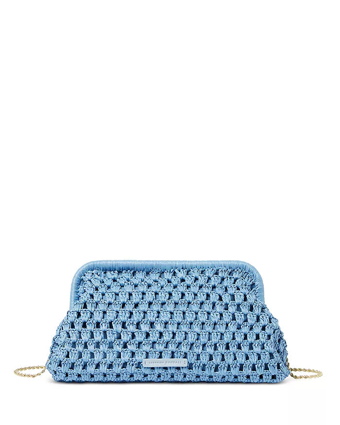 Trudie Natural Frame Clutch Light Blue Handbags - Clutch Loeffler Randall 