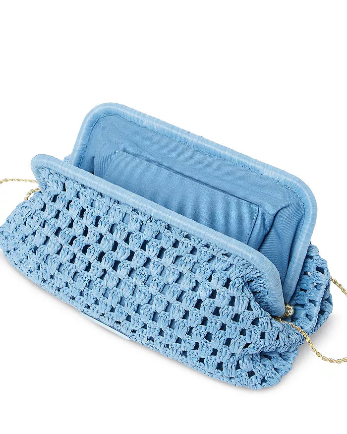 Trudie Natural Frame Clutch Light Blue Handbags - Clutch Loeffler Randall 