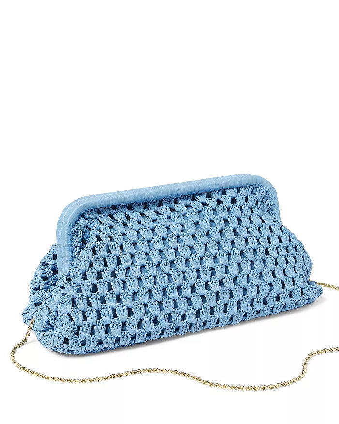 Trudie Natural Frame Clutch Light Blue Handbags - Clutch Loeffler Randall 