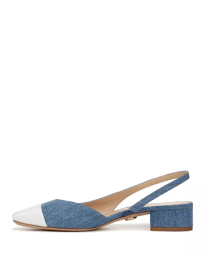 Cecile Denim Cap-Toe Slingback Denim Coconut Shoes - Pumps - Low Veronica Beard - Shoes 