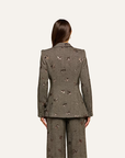 Chamberlain Sequined Blazer Beige/Black/Gold Flower Sequin