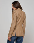 Chamberlain Pinstripe Blazer Tan/Charcoal Jackets - Blazers L'Agence 