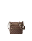front view of mz Wallace Downtown Crosby Crossbody Walnut on a white background