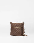 back angled view of mz Wallace Downtown Crosby Crossbody Walnut on a white background