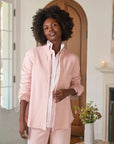 Eileen Triple Fleece Relaxed Button Up Shirt Antique Pink Tops - Button Down Frank & Eileen 