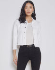 Janelle Slim Raw Jacket Blanc Jackets - Denim L'Agence 