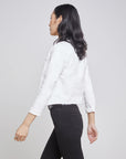 Janelle Slim Raw Jacket Blanc Jackets - Denim L'Agence 