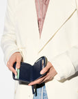 Small Zip Round Wallet Dark Navy Wallets MZ Wallace 